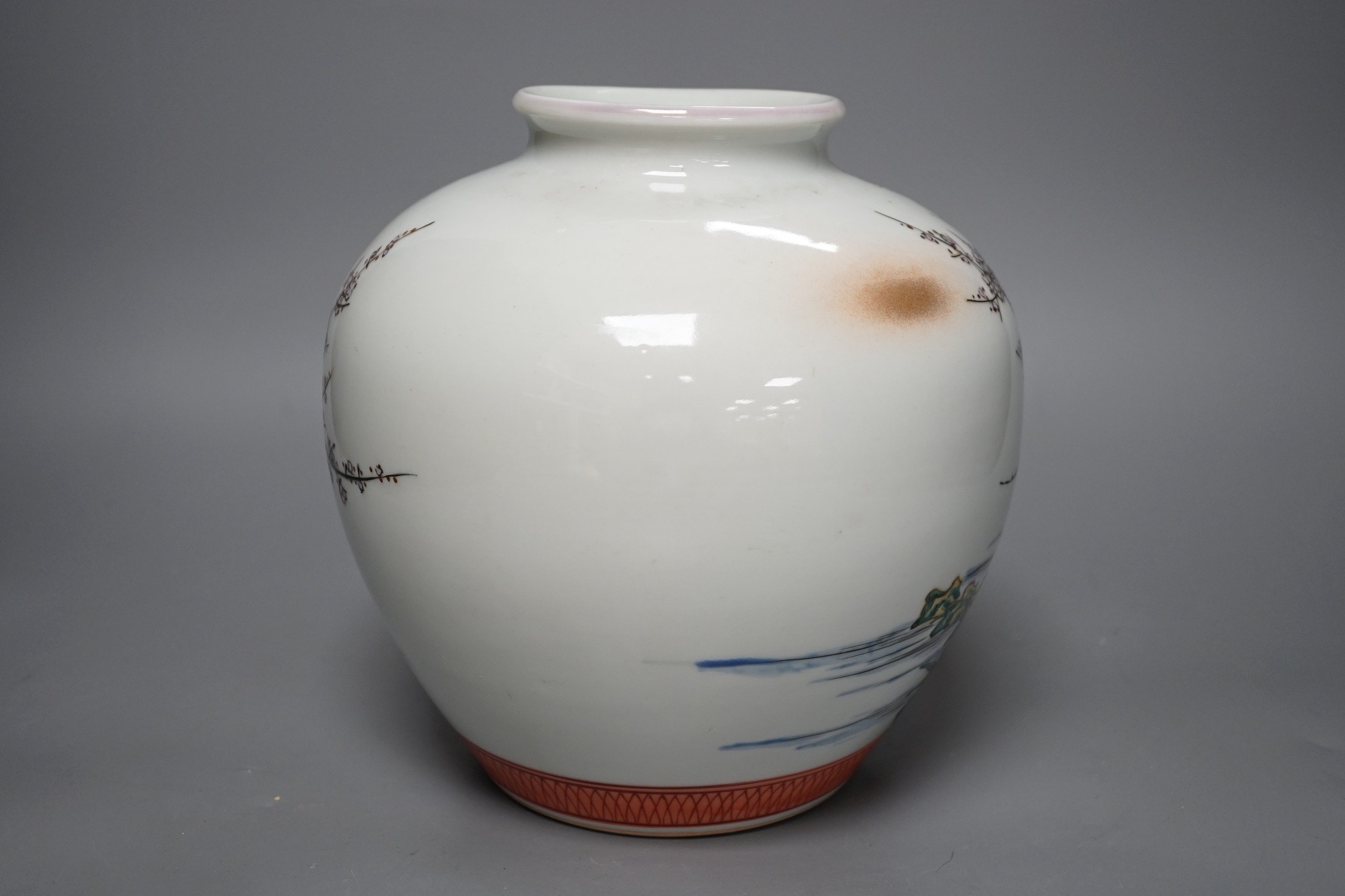 A Japanese Kutani vase, 21cms high